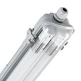 Proventa Feuchtraumleuchte LED 120cm mit 2x 18W Leuchtstoffröhre, IP65, 4000K Neutralweiß, 36W, 3600 Lumen – Feuchtraumlampe für Innen und Außen, Feuchtraumleuchte LED warmweiß kompatibel