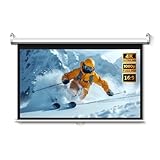 60 72 84 Zoll Manuell herunterziehbare Projektionsleinwand, an der Wand und Decke montierte Filmleinwand mit automatischer Verriegelung für Heimkino im Innen- und Außenbereich (60 Zoll (16:9