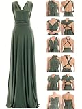 Juvell Brautjungfernkleider lang - Infinity Dress Maxi - Abendkleider elegant-festlich - Multiway-Wickelkleid - Hochzeit-Abiball-Bridesmaid - 1000 (40-44, Grün)