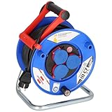 Brennenstuhl Garant IP44 Gewerbe-/Baustellen-Kabeltrommel (25m Kabel in schwarz, aus Spezialkunststoff, Baustelleneinsatz und ständiger Einsatz im Außenbereich, Made in Germany)