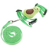 KAILIKETIY Verstellbares Kleintiergeschirr mit Leine aus Nylon und Plüsch Leichtes Hamster und Kaninchengeschirr für Draußen Waschbar Grün S