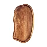 FytStycale Holztablett, Dessertteller Aus Holz, Theken Organizer, Unregelmäßige Form, Servierplatte, Frühstückstablett für Getränke, Kaffee, Snacks, S