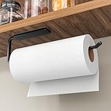 Niffgaff Küchenrollenhalter Ohne Bohren - Küchen Organizer für Küchenrolle, 31 cm Küchenrollenhalter, Selbstklebend, Aluminium, Schwarz