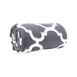 Wolf Essentials Kuschelige weiche Microfleece-Reisedecke, 127 x 152 cm, leicht, kompakt, perfekt für Flugzeug und Auto, Laterne Anthrazit