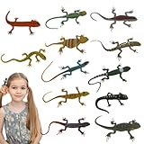 Eidechsen-Haarspange, realistischer Gecko-Kopfschmuck, Horror-Streich, Tier-Kopfschmuck, für Party, Cosplay, Damen, Mädchen, Halloween, Alltag, Pendeln, Versammlungen, Schule