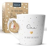 Amari® Oma Tasse - Geschenk für die Oma - Dankeschön Tasse - Beste Oma Tasse - Oma Kaffeebecher - Teetasse für die Oma
