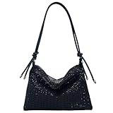 scalingscal Tasche Glitzer Abendtasche Strasssteine,Abend Handtasche,Clutches Schultertasche,Glitzer Abendtasche Umhängetasche,Rosa Glitzer Abendtasche Damen,für Abend Prom Hochzeit Party (Schwarz)