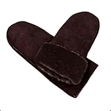 MEGAUK Herren/Jungen Fäustlinge mit Warme Gefüttert - Lammfell Design Handschuhe - Kunstfell Winterhandschuhe - Winter Fausthandschuhe (Braun)