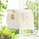 BUCATSTATE Badehaus Mit Mantel für Vogelkäfig, 3 in 1 Hängende Vogelbadewanne/Schüssel/Haus Vogeltränke Schüssel für Käfig, Vogelkäfig Zubehör Geeignet