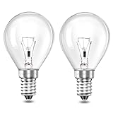 Liuyife E14 G45 Backofenlampe 300 Grad, Dimmbare Warmweiß 2700K, 400LM, 45mm x 77mm, P45 Glühbirne Backofen für Ofen, Lava Lampe, Tischlamp, 2 Stück