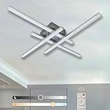 Sweier LED Deckenleuchte, Dimmbar Modern Deckenlampe 28W 2800LM, Silber Deckenleuchte Speicherfunktion Geeignet für Wohnzimmer, Schla fzimmer, Küchen und Flure