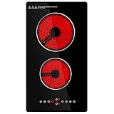 Cerankochfeld, Cerankochfeld, Elektroherd, Einbau-Elektroplatte mit 9 Stufen, Kindersicherung, Touchsteuerung, Restwärmeanzeige, Timer