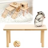 ZVBRSKM Hamster Zubehör, Hamster Spielzeug Plattform Aus Massivholz, Spielzeug Für Hamsterkäfig, Ideal Für Klettern Und Balance Training, Mittelgroße Größe