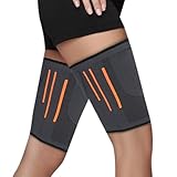 Beugo Oberschenkelbandage, 2 Stück Oberschenkel-Kompressionsmanschette, Oberschenkel Kompression Atmungsaktiv Rutschfest, Kompressionsstabilisator für Männer & Damen(L)