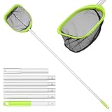 Mowend 185cm Pool Kescher, Poolreinigung Kescher Feinmaschig mit Stab 1,5M Langer Aluminiumstange, 20cm Tief Kescher für Pool, Spa, Teiche, Whirlpools