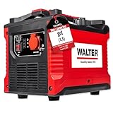 Walter Inverter Stromerzeuger 1000W, Benzin Notstromaggregat, ideal für Camping Reise Garage Wohnwagen Baustelle, WWS-IGS1000
