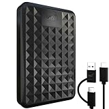 ModusTech 1TB Externe Festplatte – Tragbare USB 3.0/Typ-C Hochgeschwindigkeits-HDD – Kompatibel mit Windows, Mac, Laptop, PC, Desktop, PS4/5, Xbox (1, TB)