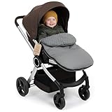 Fußsack Kinderwagen und Buggy für Winter 90x45 cm - Fusssack Winterfußsack warme Einlage Einschlagdecke Baby Zubehör warm Minky Grau