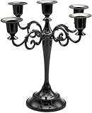 Dicspotin Metall Kerzenständer Kerzenhalter 26cm Höhe 5 Armig, Stabkerzenhalter Hochzeit Veranstaltung Candle Holder Vintage für Tischdeko