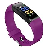 Fitness Tracker Aktivitätstracker Smartwatch mit Herzfrequenz Schlafmonitor Blutsauerstoffmonitor IP67 Wasserdicht Stoppuhr Schritt Kalorienzähler Fitness Uhr Schrittzähler Damen Herren (Lila)