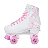 MADIVO Swirl Damen Klassische Retro Rollschuhe | Verstellbare Größe | ABEC7 Kugellager | Weiß Rosa Mädchen Classic Roller Skates Inliner Inlineskates | Gr. 31-34, 35-38, 39-42 (M (35-38))