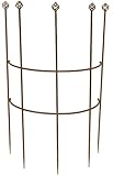 Staudenhalter Quadri Strauchhalter Staudenstütze Rankgerüst halbrund braun Rost Rankhilfe Metall Eisen Deko (Rostbraun, H/B/T: 80/45/20 cm)