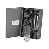 Denby - Aurora Crystal Große Trinkgläser Set von 2-370 ml Highball, bleifrei, mundgeblasen, handgeschliffenes Design - Saft, Wasserglas - spülmaschinenfest - hohe Cocktailgläser mit Geschenkbox
