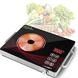 Bellanny Cerankochfeld 3500W Tragbar Ceranfeld Touch Steuerung Kochfelder, Glaskeramikkochfeld, Kochplatte für Küche mit 4 Modi 9 Stufen Leistung 1 Minute 3 Stunden Timer Funktion kleine Herdplatte