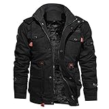Jacke Herren Winter Leichte Steppjacke Jacken Outdoor Arbeitsjacke Sport Parka Winterjacke Parker Herrenjacken Übergang Schwarz, 3XL