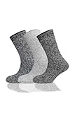 Aytuğ Çorap Wollsocken – 3 Paar Norweger Socken, Bunte Stricksocken - Merino Wolle Socken - Dicke Winter Socken für Herren - Wool Socks (DE/NL/SE/PL, Numerisch, 43, 46, Regular, Regular, Grau-Schwarz)