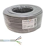 Lumonic 50m Netzwerkkabel CAT 5e F/UTP I CAT5e-Kabel, Gigabit Lan Kabel, Ethernet Kabel I Flexibles Verlegekabel geschirmt, für den Innenbereich bis 1