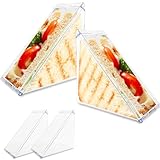 Tangdudu Große Wiederverwendbare Transparente Sandwichbox | Triangle Sandwich Container | Lunchbox | Brotdose To Go | 13 x 13 x 8 cm| Für 2 Sandwiches | Gefrierschrank- und Spülmaschinenfest(2 Stück)