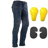 Takuey Motorrad-Riding Jeans Armor Racing Radhose mit 4 Knieschutzpolstern