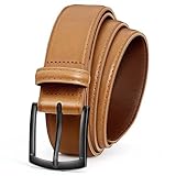 VONMELLI Ledergürtel Herren Leder Gürtel für Business, Freizeit Golf Jeans Hosen 35 mm Braun
