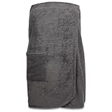 ZOLLNER Damensaunakilt in grau - hautfreundlich und saugstark - Baumwolle - mit Gummizug und Klettverschluss - Größe L/XL - waschbar bis 60°C - Oeko Tex® Zertifiziert