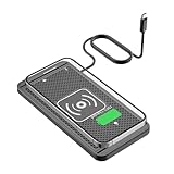 BOROCO 15W Schnellladematte, Induktive Ladestation Auto mit 4 Lademodi, Wireless Auto Handy Ladegerät rutschfeste Mattenhalterung Wasserdichter Ständer Dock für iOS und Samsung