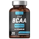 BCAA Tabletten | 365 Stk | Essentielle Aminosäuren Leucin, Valin und Isoleucin Plus Vitamin B6 | 4000mg (pro Portion) | von Horbaach
