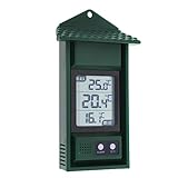 Digitales Max-Min-Thermometer – Überwachen Sie Max- und Min-Temperaturen mit Diesem Praktischen Gewächshaus-Thermometer, Gartenzubehör, Einfach an der Wand zu Montierendes Maximum-Minimum-Thermometer