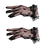 Ldabrye 2pack Short Lace Mesh Handschuhe Prinzessinnen Geburtstagsfeierhandschuhe Sonnenschutzhandschuhe Für Hochzeitszeremonien Abendpartyhandschuhe