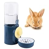Trinkflasche Kaninchen Automatischer Kaninchentränke 500ml Wasserspender Kleintiere für Meerschweinchen/Chinchilla (Blau)