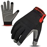WESTWOOD FOX Leichte Arbeitshandschuhe, Herren Damen Multifunktionale Arbeitshandschuhe mit Handflächenschutz Gartenarbeit Bauarbeitshandschuhe Touchscreen Strapazierfähige (Schwarz, L)