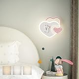 TZSMUM LED Kinderzimmer Wandlampe 3 Farben Dimmbar Wandleuchte Innen Eisen Cartoon Design Wandbeleuchtung 3000K/4000K/6000K Kreative Dekoration für Schlafzimmer Wohnzimmer (E,Weiß)