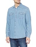 Amazon Essentials Herren Langärmeliges Jeanshemd, Normale Passform, Hellblau, XXL