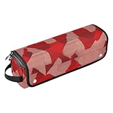 Hair Tools Reisetasche und hitzebeständige Matte, wasserdichte Haarwerkzeuge, Reise-Organizer für Glätteisen, heiße Werkzeuge und Haarpflegezubehör, Fischgrätenmuster, Hahnentrittmuster, Karo, rote