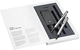 Lamy logo Set matt aus Kugelschreiber 205 inkl. Großraummine M 16 schwarz und Druckbleistift 105 mit Feinstrichmine M 40 (0,7 mm) inkl Lederetui schwarz und Geschenkverpackung