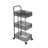 MWUCAIXIA Skandinavische Eisenregale, Schlafzimmer, Küche, Tal, abnehmbares Badezimmer-Aufbewahrungsregal mit Rollen, Trolley (D 1)