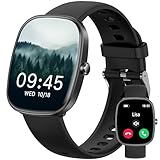 Smartwatch Damen Herren, 1.83' HD Fitness Tracker mit Schrittzähler/Blutdruckmessung/Pulsuhren/Telefonfunktion/SpO2, Gesundheitsuhr, 120+ Sportmodi, IP68 Wasserdicht Fitnessuhr für Iphone Android