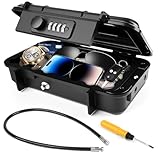 Tragbarer Tresor,Geldkassette Zahlenschloss Wasserdicht,[24x14x4cm] Mini Safe Tresor mit 6MM Dicker Abnehmbarem Drahtseil,Sichert Wertsachen auf Reisen, am Strand, beim Camping, im Büro, Autos