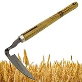 Gartenwerkzeug für Sichel, Gartensichel, Hacke, Unkrautbekämpfung, mit Griff aus Hartholz – Falschschneider, Gartenwerkzeug zum Lockern des Bodens, Anbau, Mähen