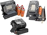 SMH LINE® 2in1 Tragbare Gasheizung Camping Gasstrahler Heizung Outdoor Zelten Wohnwagen 1.3 KW Brenner Kocher + Butan Gas Gaskartuschen Keramik LPG (Gasheizung + 8 Gaskartusche)